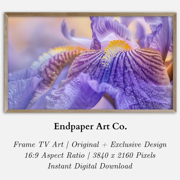 Bearded Iris Frame TV art - Instant Digital Download for 16:9 Samsung & LG Frame TV - Spring frame tv art - Floral frame tv art