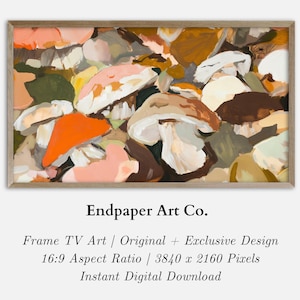 Forest Mushrooms Frame TV Art: Abstract Painting (Digital Download)