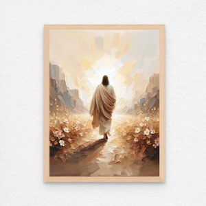 His Path, Modern Christian Art, Jesus Leaves the 99, Jesus Art, LDS Art, Bible Prints, Leave the 99 Art, Jesus Prints, Christian Printable