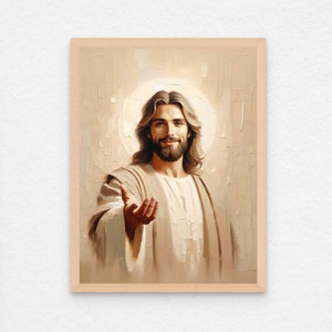 Jesus Portrait, Christian Wall Art, Jesus The Shepherd Art, Jesus Wall Art, LDS Painting, Bible Sketches, Picture of Jesus Christ, Jesus Art