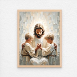 Brothers in Faith, Christian Wall Art, Jesus and Boys, Jesus with Children, LDS Art, Bible Verse Wall Art, Jesus Kids Nursery Printable Art