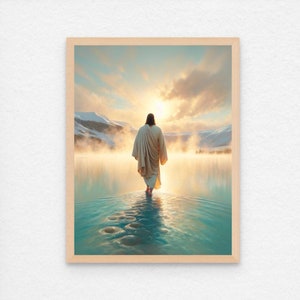 Jesus geht auf dem Wasser, moderne christliche Kunst, Spaziergang auf dem Wasser Gemälde, Jesus Bild, LDS Kunst, Bibel Malerei, christliche Malerei Wandkunst