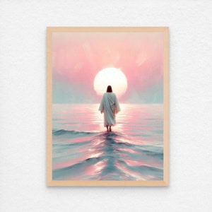 Walk On Water, Christian Art, Jesus Walking on Water Art, Jesus Painting, LDS Painting, Bible Art, Psalm Painting, Picture of Jesus Christ