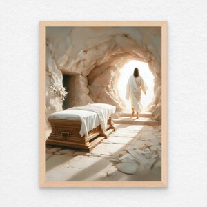 He is Risen, Christian Art, Jesus The Shepherd Art, Jesus Picture, Catholic Art, Bible Printable, The Tomb is Empty, Jesus Prints, Jesus Art
