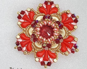 PDF beading pattern, beading tutorial, arcos par puca pattern, superduo tutorial, zoliduo pattern, vexolo tutorial