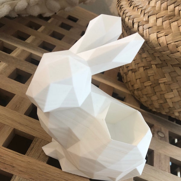 Polygon Rabbit Pot Decoration