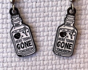 Mini Potion Bottle Earrings: Novelty Dangle Earrings