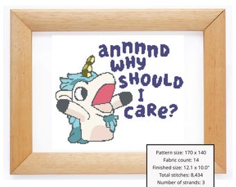 Bluey Unicorse cross stitch pattern *updated pattern!!