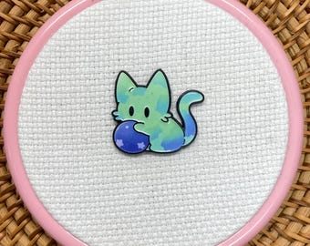 Galaxy Turquoise Cat Embroidery/Cross Stitch Needle minder
