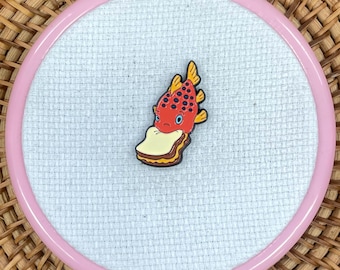 Pudge the sandwich eating fish Embroidery/Needle Minder