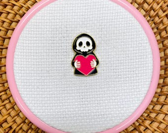 Sujetador de agujas para bordado/punto de cruz con diseño de cara de fantasma