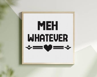 Meh Snarky Cross-Stitch pattern ***digital download***