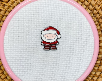 Lindo sujetador de agujas de bordado/punto de cruz de Papá Noel