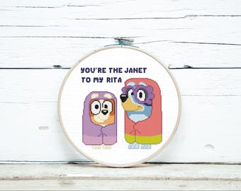 Bluey PDF cross stitch pattern