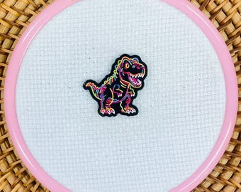Glow in the Dark Neon Dinosaur Embroidery/Cross Stitch Needle minder
