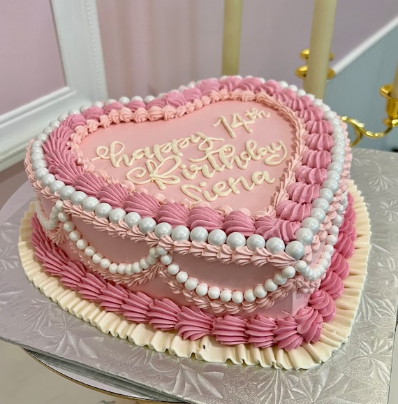 Happy Cakes エシャルプ　ピンク Layered Happy 13th Birthday Cake Topper, Hello 13, 13th