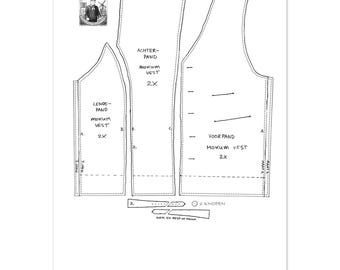 Patroon - Mokum Pak 4 van 4 - Weste / Pattern Mokum Suit 4 von 4 - Weste