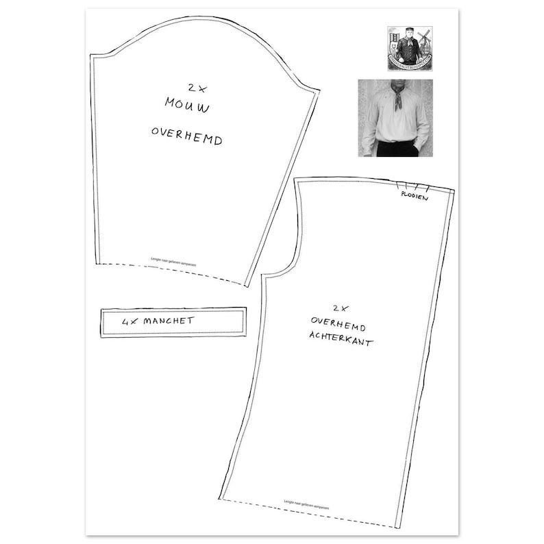 Patroon - Overhemd Stijl 1- Pattern - Shirt Style 1 - 2 of 2 image 1