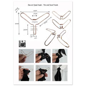 A4 Richtlijn Das en Sjaal haak - Guideline Tie and Scarf hook
