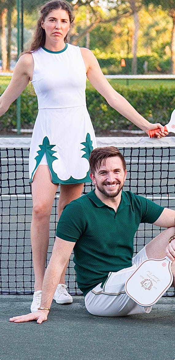green pickleball dress SSYS Neon Green Sleeveless Polo Scallop Skort Pickleball Set *FINAL SA main image 0