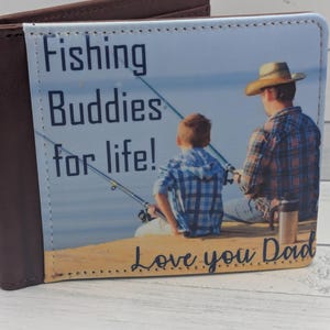 Cartera de cuero con foto personalizada. Un recuerdo personalizado con un mensaje especial grabado
