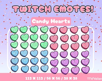 Candy Heart Emotes for Twitch, YouTube, Discord (Digital Download)