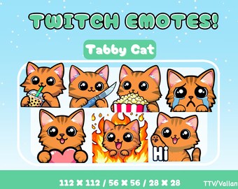 Orange Tabby Cat Emotes for Twitch, YouTube, Discord