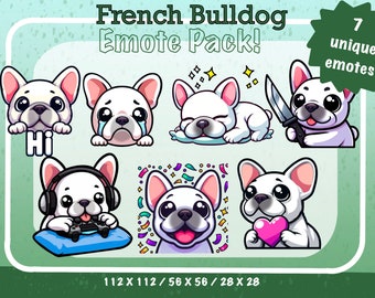 French Bulldog Emotes for Twitch, YouTube, Discord (Digital Download)