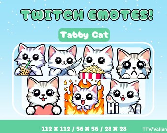 Cute Tabby Cat Emotes for Twitch, YouTube, Discord