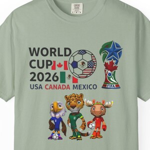 World Cup 2026 Mascots T-Shirt | USA Canada Mexico Soccer Tee image 2