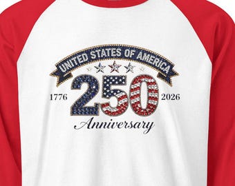 United States 250th Anniversary Raglan | 1776-2026 American Flag Design
