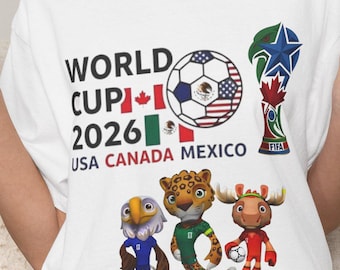 World Cup 2026 Mascots T-Shirt | USA Canada Mexico Soccer Tee
