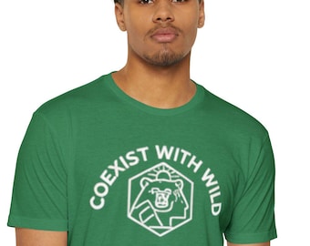 Coexist With Wild lion emblem T-Shirt | Wildlife Conservation Tee