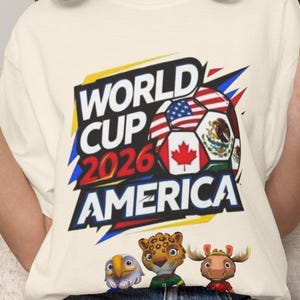 T-shirt WK voetbal 2026 America Soccer Mascottes | Amerikaans voetbalshirt afbeelding 1