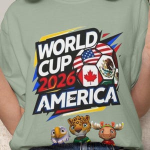 T-shirt WK voetbal 2026 America Soccer Mascottes | Amerikaans voetbalshirt afbeelding 8