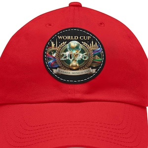 World Cup 2026 Soccer Ball Leather Patch Dad Hat | Round Patch Cap