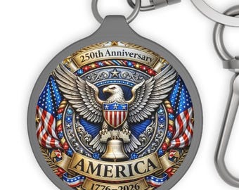 Llavero con águila americana de aniversario, llavero patriótico