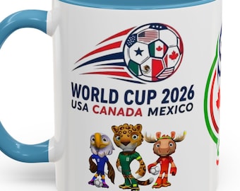World Cup 2026 Mascots Mug | USA Canada Mexico Soccer Tournament Coffee Cup