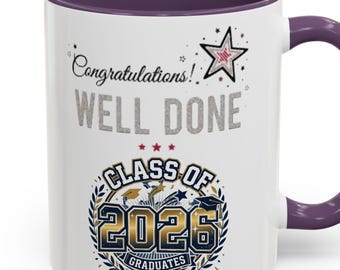 Taza de felicitación para la graduación de la promoción de 2026 / Taza de café Accent