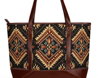 Bolso de mano con estampado floral de diamantes del suroeste / Bolso tote bohemio azteca