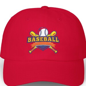 Gorra de béisbol con logo de bates cruzados / Gorra de béisbol bordada imagen 3