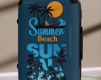 Summer Beach Sunset koffer met palmbomen | Sun Salt Sand-reisbagage