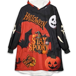 Coperta con cappuccio Stay Spooky Halloween / Zucca Boo per dolcetto o scherzetto immagine 4
