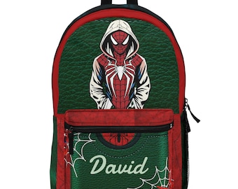 Spider-Man  Hero Hoodie Graphic Backpack | Personalized Name, Web Spider Design