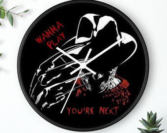 Horloge murale Freddy Krueger pour Halloween | Décoration d'horreur pour une nuit effrayante