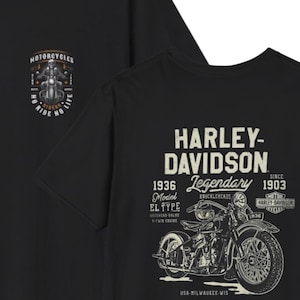 Harley Davidson Motorcyclist Helmet Emblem T-Shirt | Vintage Biker Shield