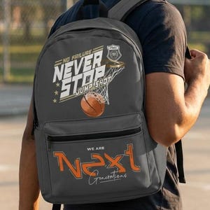Never Stop Jump Shot Basketball Backpack | We Are Next Generations image 2