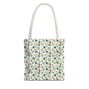 Tropical Toucan Leaves Tote Bag, All-Over Print Canvas Shoulder Bag image 15