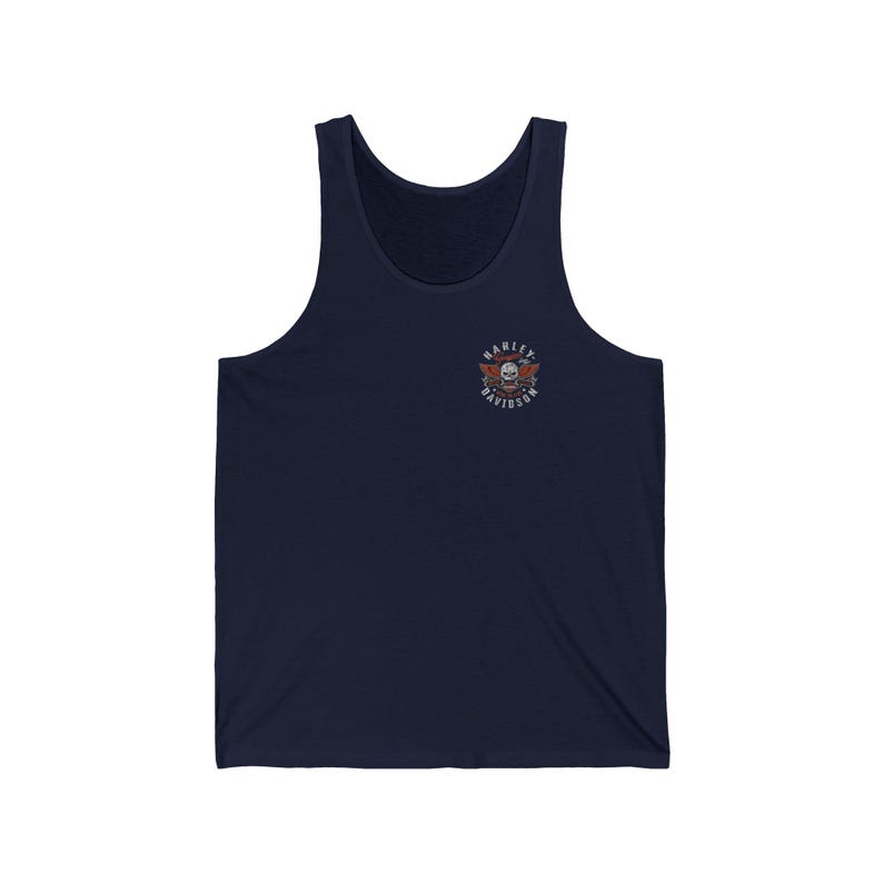 Unisex Harley Davidson fans Tank,Raiders Skull with Wings Motorcycle | Biker Racing Tank Top image 14