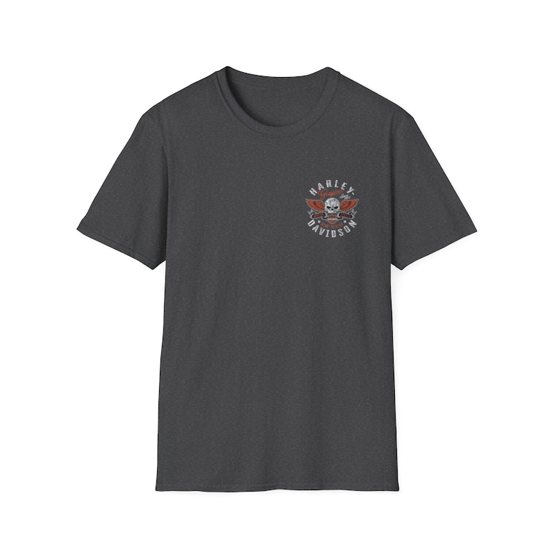 Harley Davidson Fans, Motorradfahrer, T-Shirt im Vintage-Stil | Biker Totenkopf Floral Brust Grafik Bild 10